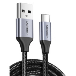 Kabel USB do USB-C QC3.0 UGREEN 2m z aluminiową wtyczką (czarny)