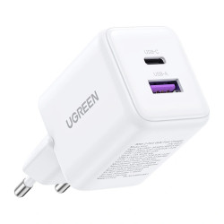 UGREEN Ładowarka sieciowa Ugreen X516 USB + USB-C, GaN, 30W (biała) //