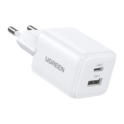 UGREEN Ładowarka sieciowa Ugreen X514 USB + USB-C, GaN, 20W (biała) //
