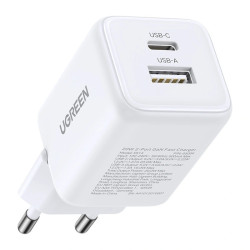 UGREEN Ładowarka sieciowa Ugreen X514 USB + USB-C, GaN, 20W (biała) //