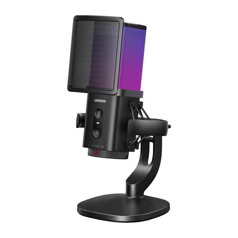 UGREEN Mikrofon do komputera Ugreen CM581, 24-bit/96kHz, USB-C, RGB (czarny) //