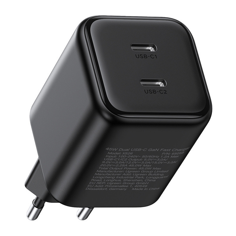 UGREEN Ładowarka sieciowa UGREEN X526 45W GaN 2xUSB-C (czarna) //