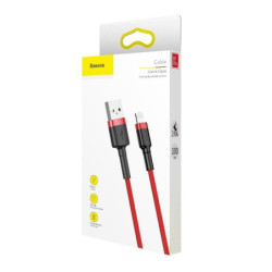 Kabel Lightning USB Baseus Cafule 2,4A 0.5m (czerw