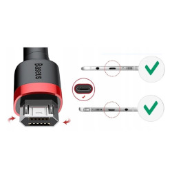 Kabel USB do Micro USB Baseus Cafule 1.5A 2m (czerwono-czarny)