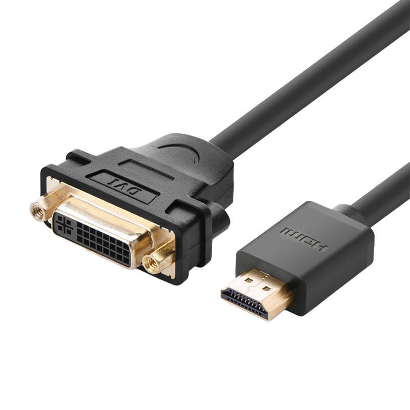 Adapter UGREEN HDMI męski do DVI żeński 22cm (czarny)