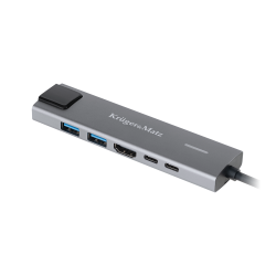 Krüger&Matz Adapter (HUB) USB typu C na HDMI/2x USB3.0/2x USB typu C/RJ45 []