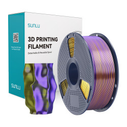 Sunlu Filament SUNLU PLA+ Silk Tri-Color 1.75mm 1kg (czarno-złoto-fioletowy) //
