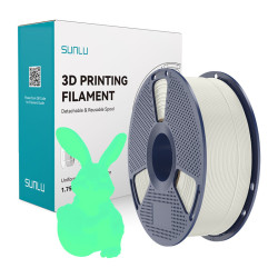 Sunlu Filament SUNLU PLA Glow In The Dark 1.75mm 1kg (biało-zielony) //