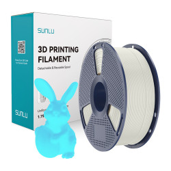 Sunlu Filament SUNLU PLA Glow In The Dark 1.75mm 1kg (biało-niebieski) //