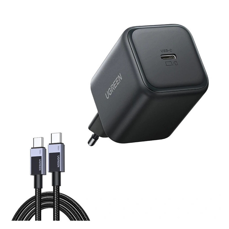 UGREEN Ładowarka sieciowa UGREEN X524, 45W, USB-C GaN (czarna) + kabel 1m //