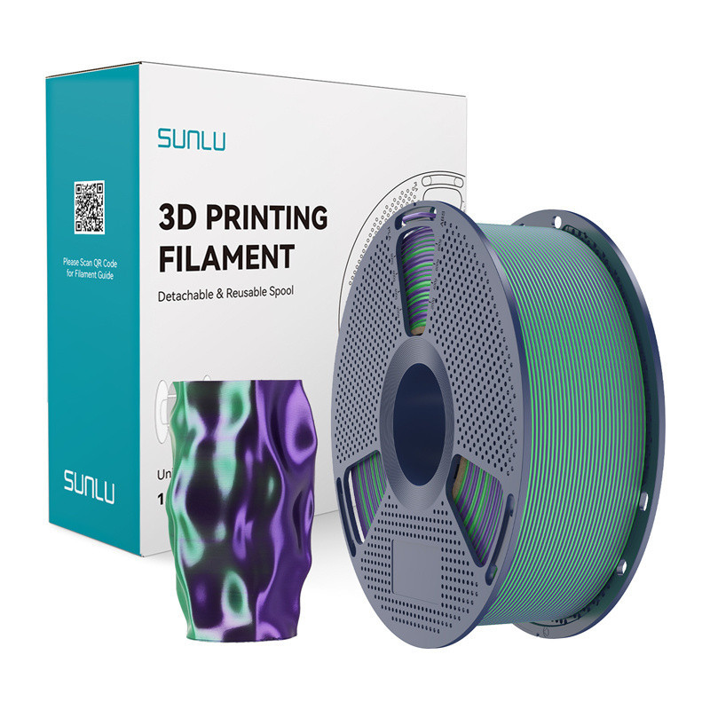 Sunlu Filament SUNLU PLA+ Silk Dual Color 1.75mm 1kg (zielono-fioletowy) //