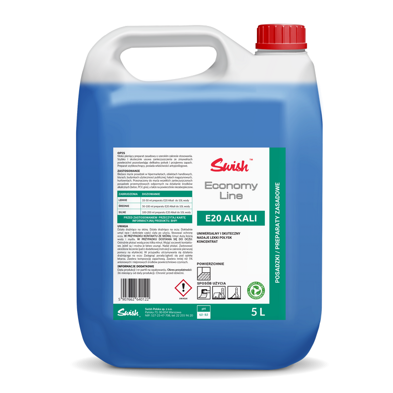 SWISH E20 ALKALI - zasadowy płyn do podlóg 5L