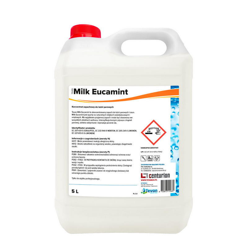 Tevan Mleczko do saun Eucamint 5L - koncentrat zapachu do saun i spa