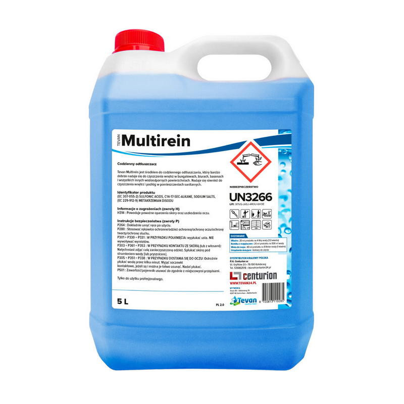 Tevan Multirein 5L - Płyn koncentrat do mycia odtłuszczania