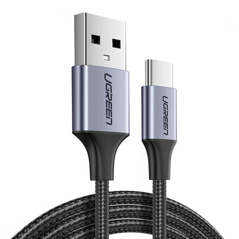 Kabel USB do USB-C QC3.0 UGREEN US288 1m z aluminiową wtyczką (czarny)