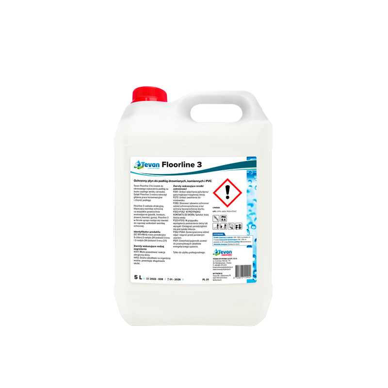 TEVAN Floorline 3 5L - Ochronny płyn do podłóg drewnianych, kamiennych i PVC