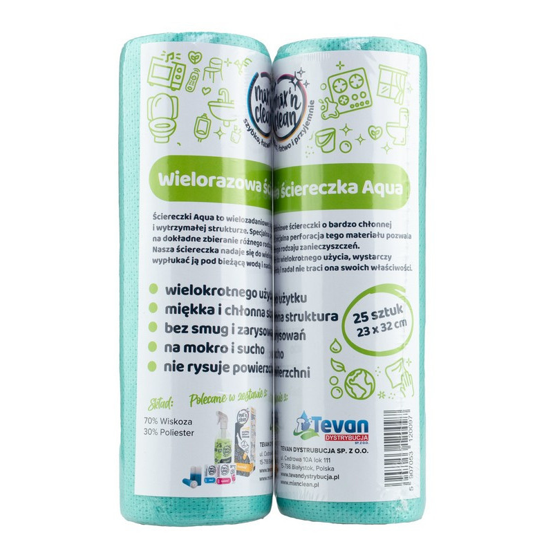 Mix'n Clean Wielorazowe ściereczki AQUA Zielone