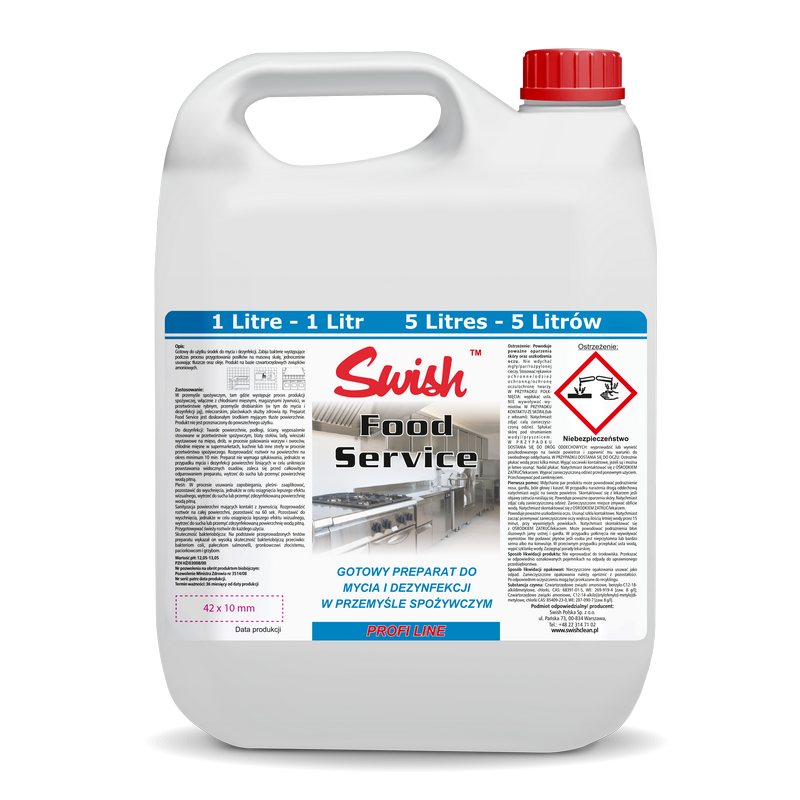 SWISH Food Service Disinfectant 5L Gotowy do użytku preparat myjąco-dezynfekujący do kuchni