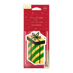 CHRISTMAS CAKE - XMAS GIFT FOR YOU Zawieszka zapachowa 3D AROMA Car celuloza Zielone pudełko prezentowe Świąteczne Ciasto