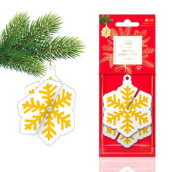 SNOWFLAKE GOLD CINNAMON Zawieszka zapachowa 3D AROMA Car celuloza Złoty płatek śniegu Cynamon