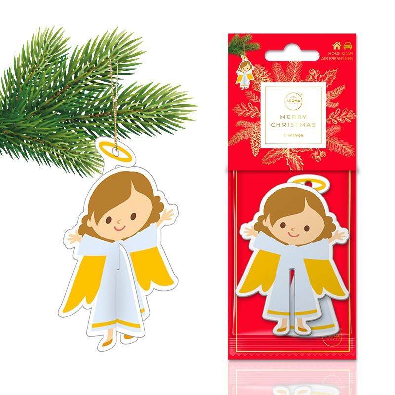 ANGEL CINNAMON Zawieszka zapachowa 3D AROMA Car celuloza Aniołek 3D Cynamon