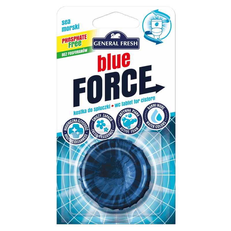 Okrągła kostka do spłuczki MORSKI – Blue-FORCE General Fresh 1szt