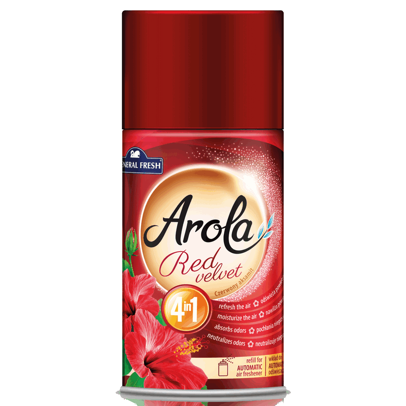 Wkład do automatycznego odświeżacza CZERWONY AKSAMIT puszka 250 ml AROLA General Fresh red velvet