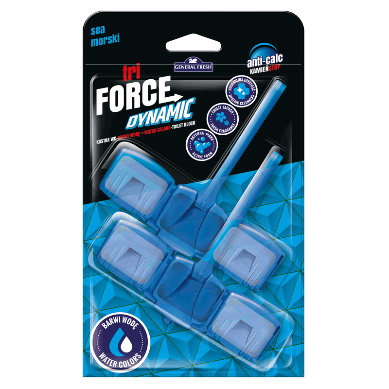MORSKI 2szt Zawieszek barwiących wodę w WC Tri-FORCE DYNAMIC General Fresh