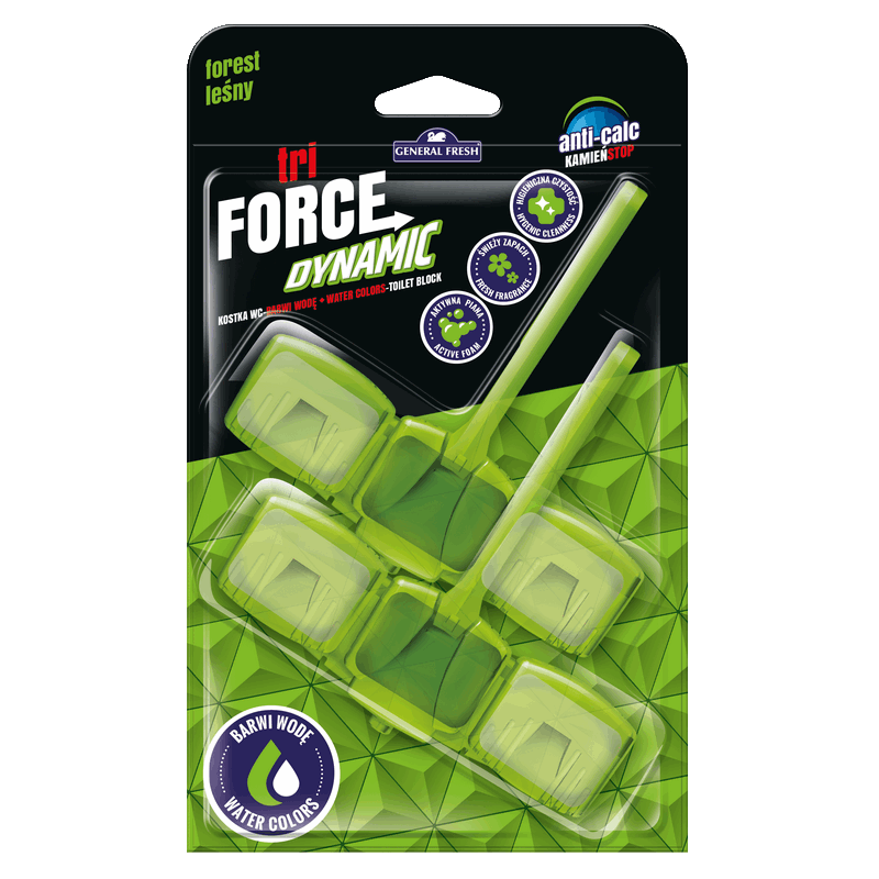 LAS 2szt Zawieszek barwiących wodę w WC Tri-FORCE DYNAMIC General Fresh