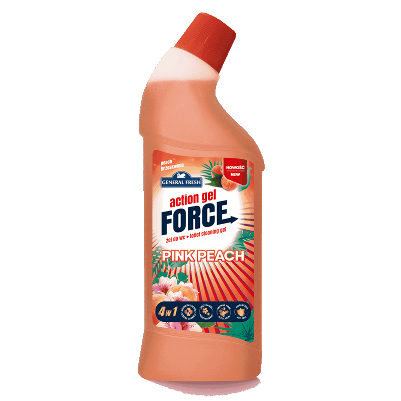 BRZOSKWINIA Zapachowy żel do WC Action Gel Force pink peach General Fresh 1L