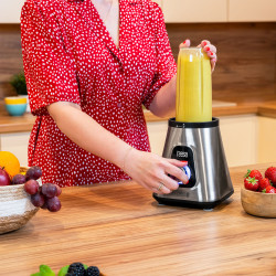 Teesa Blender Kielichowy Easy Expert Go 1300W , Szklany Kielich 1,5L + Kubek Podróżny 600 Ml [[