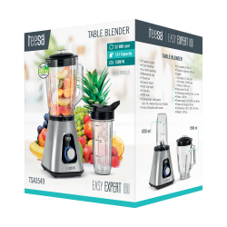 Teesa Blender Kielichowy Easy Expert Go 1300W , Szklany Kielich 1,5L + Kubek Podróżny 600 Ml [[