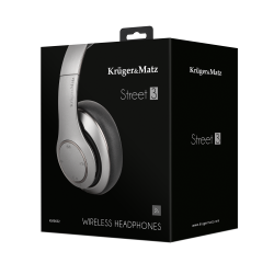 Krüger&Matz Bezprzewodowe Słuchawki Nauszne Kruger&Matz Model Street 3 Wireless, Kolor Grafitowy [[