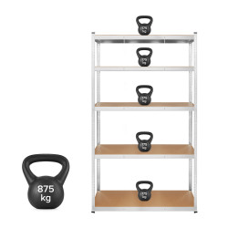 Rebel Regał Metalowy Magazynowy 205X120X45 Srebrny Rebel [[