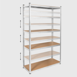 Rebel Regał Metalowy Magazynowy 205X120X45 Srebrny Rebel [[