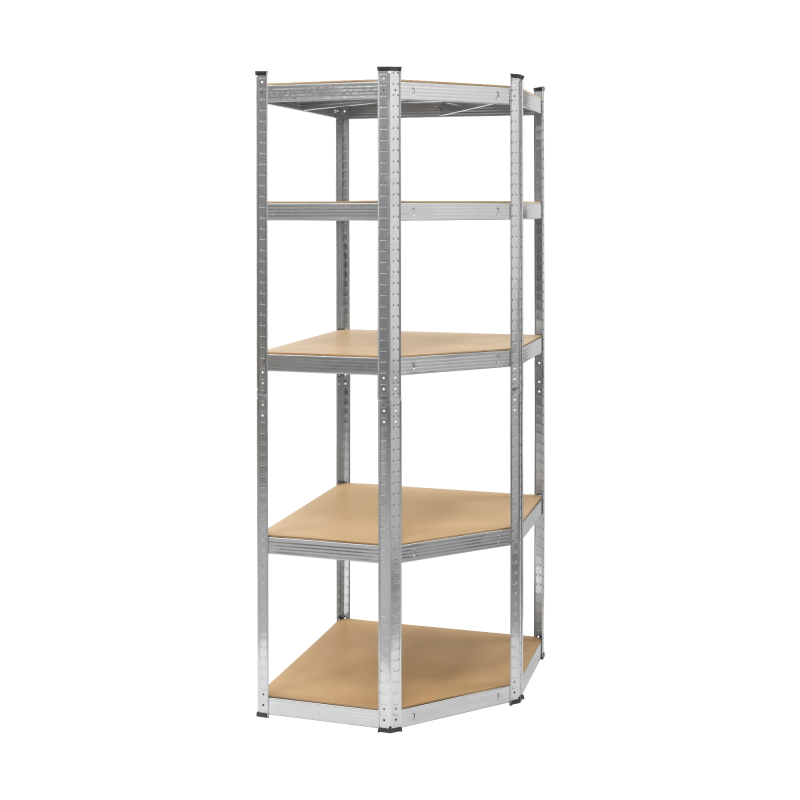 Rebel Regał Metalowy Magazynowy Narożny 180X40X70 Srebrny Rebel [[