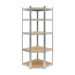 Rebel Regał Metalowy Magazynowy Narożny 180X40X70 Srebrny Rebel [[