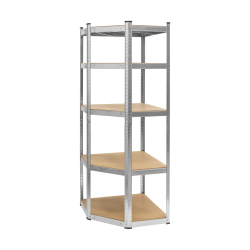 Rebel Regał Metalowy Magazynowy Narożny 180X40X70 Srebrny Rebel [[