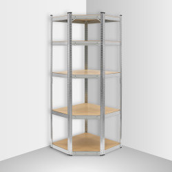 Rebel Regał Metalowy Magazynowy Narożny 180X40X70 Srebrny Rebel [[