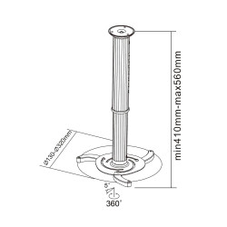 Cabletech Uchwyt Do Projektorów Sufitowy [[