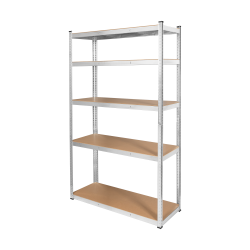 Rebel Regał Metalowy Magazynowy 205X120X45 Srebrny Rebel [[