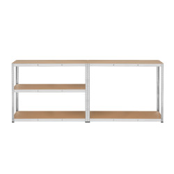 Rebel Regał Metalowy Magazynowy 205X120X45 Srebrny Rebel [[