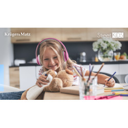 Krüger&Matz Bezprzewodowe Słuchawki Nauszne Dla Dzieci Kruger&Matz Model Street Kids , Kolor Niebieski [[