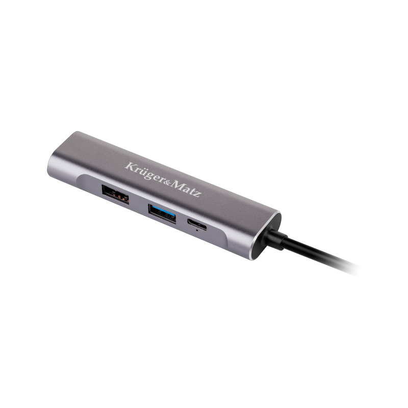 Krüger&Matz Adapter (Hub)  Usb Typu C Na Hdmi/Usb3.0/Usb2.0/C Port [[