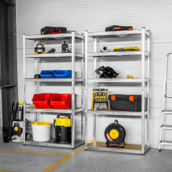 Rebel Regał Metalowy Magazynowy 180X90X40 Srebrny  Rebel [[