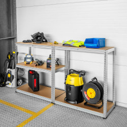 Rebel Regał Metalowy Magazynowy 180X90X40 Srebrny  Rebel [[