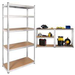 Rebel Regał Metalowy Magazynowy 180X90X40 Srebrny  Rebel [[