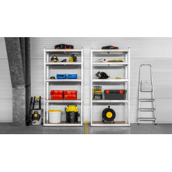 Rebel Regał Metalowy Magazynowy 180X90X40 Biały Rebel [[