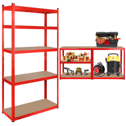 Rebel Regał Metalowy Magazynowy 180X90X40 Czerwony Rebel [[