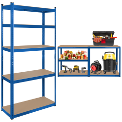 Rebel Regał Metalowy Magazynowy 180X90X40 Niebieski  Rebel [[